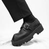 Fashion Shoes for Men Fashion Retro Square Toe Thick Sole Casual Men's Shoes Lace-up Platform Derby Leather Loafers Shoes Zapatos Hombre