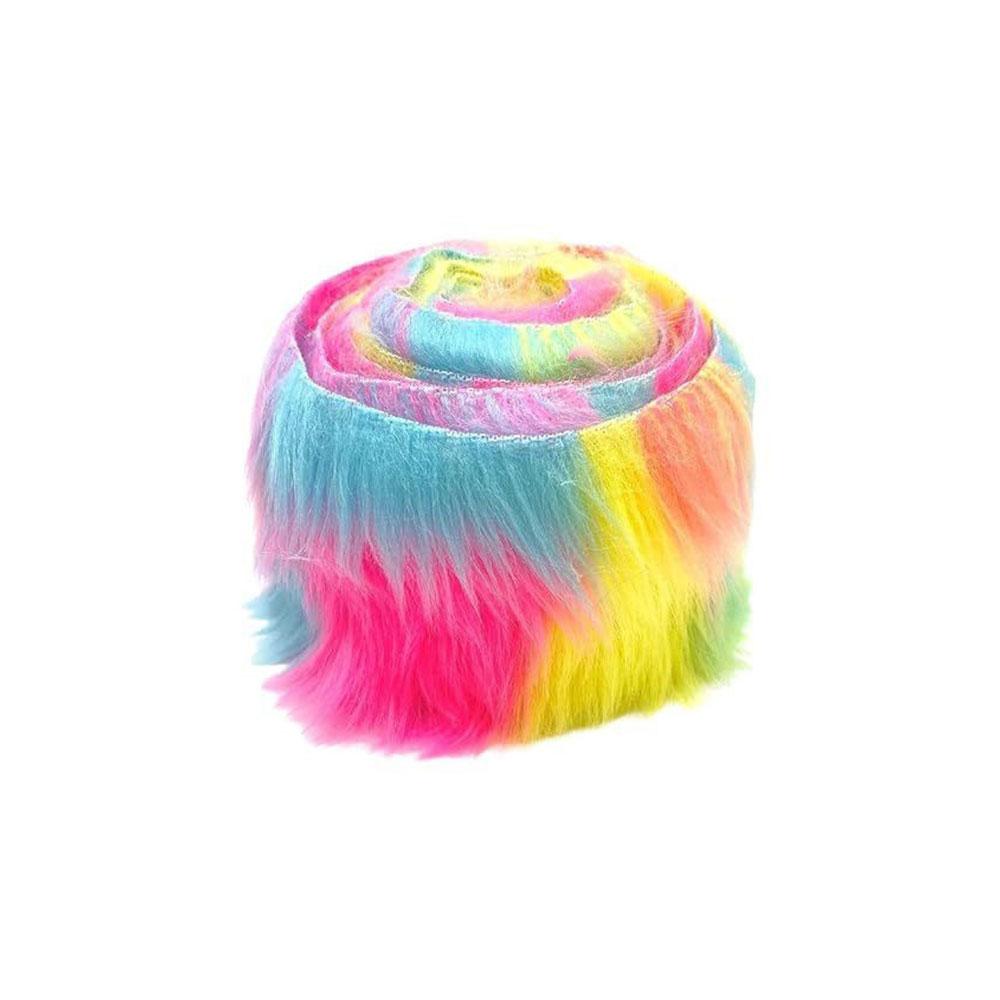 1.5M Multicolor Soft Plush Faux Fur Ribbon Trim DIY Costume & Home Decoration Sewing Tapes Fabric 9cm Width Bulk Craft Supplies