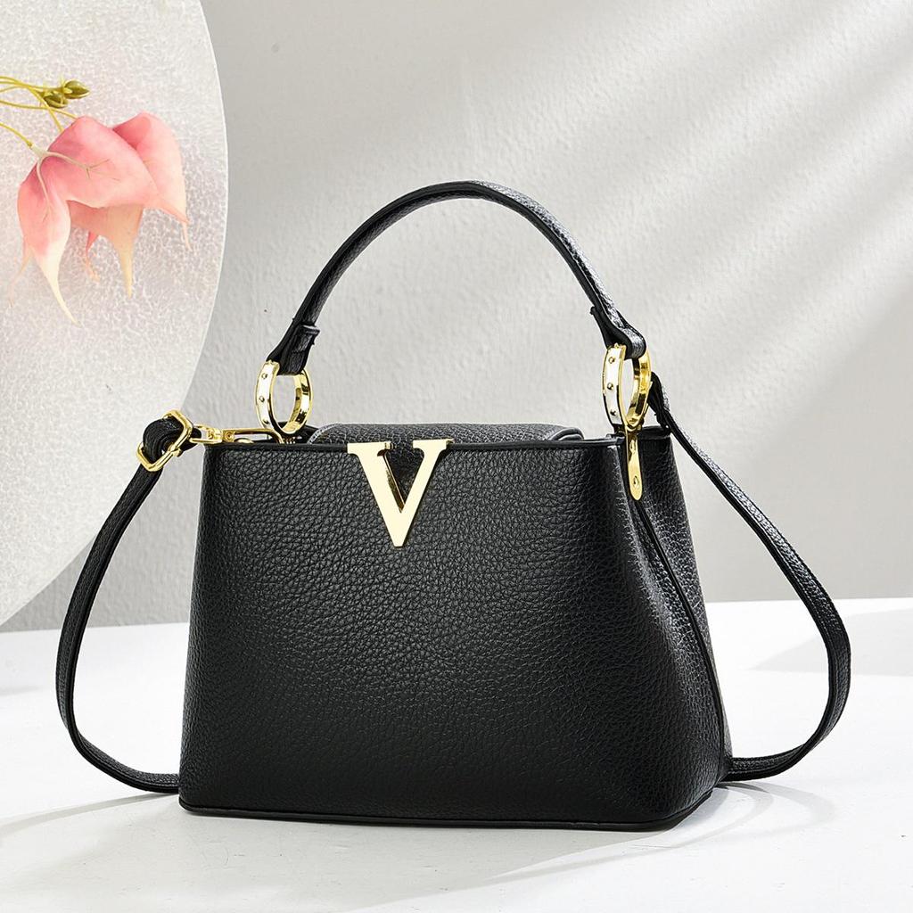 Elegant 2025 Women's Korean Style One-Shoulder Crossbody Bucket Handbag