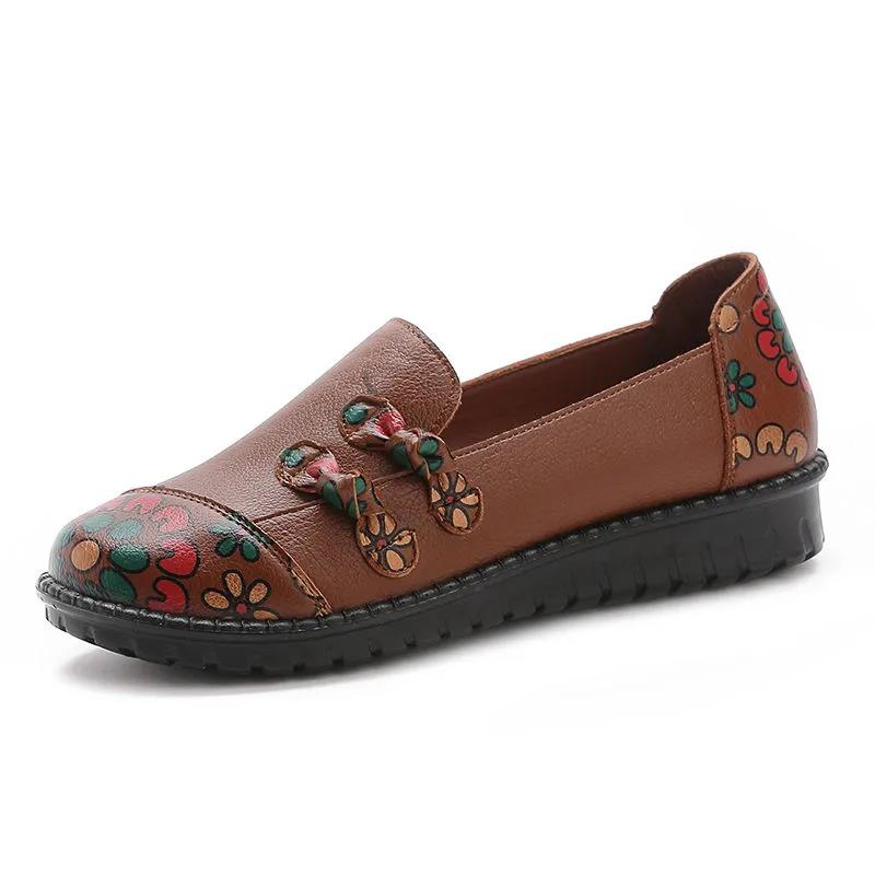 Women's Casual Shoes 2024 Genuine Leather Shoes Woman Loafers Slip-On Flats Ladies