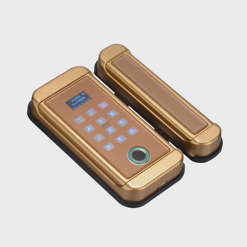 Smart Electronic Glass Door Lock with Fingerprint, Password, and Card Access for Home and Office