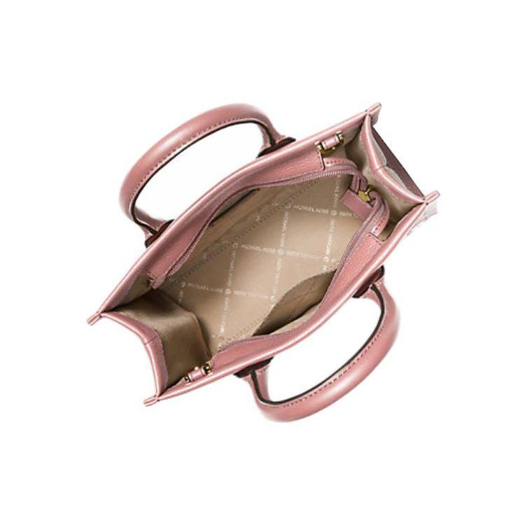 Michael Kors MK Mirella Borsa Tote in Pelle con Stampa Logo a Lettere Chiusura con Cerniera Donna Rosa 35F3G7ZC5L-664