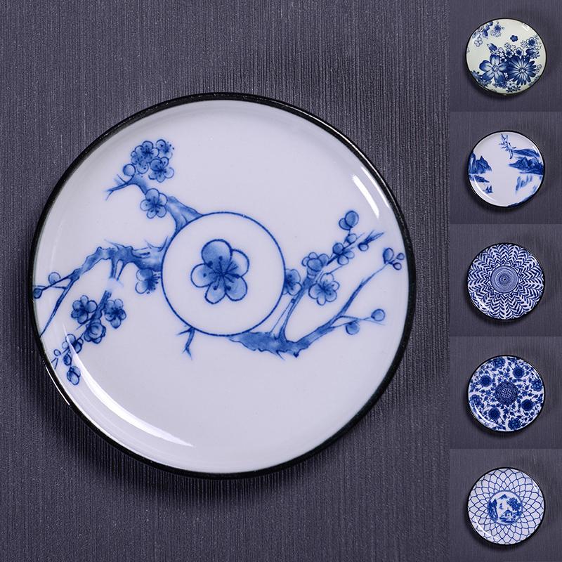 1 Stück Blau-Weiß Keramik Teebecher Untersetzer Porzellan Teetasse Untersetzer Chinesischer Stil Untersetzer Isoliermatte Tablett