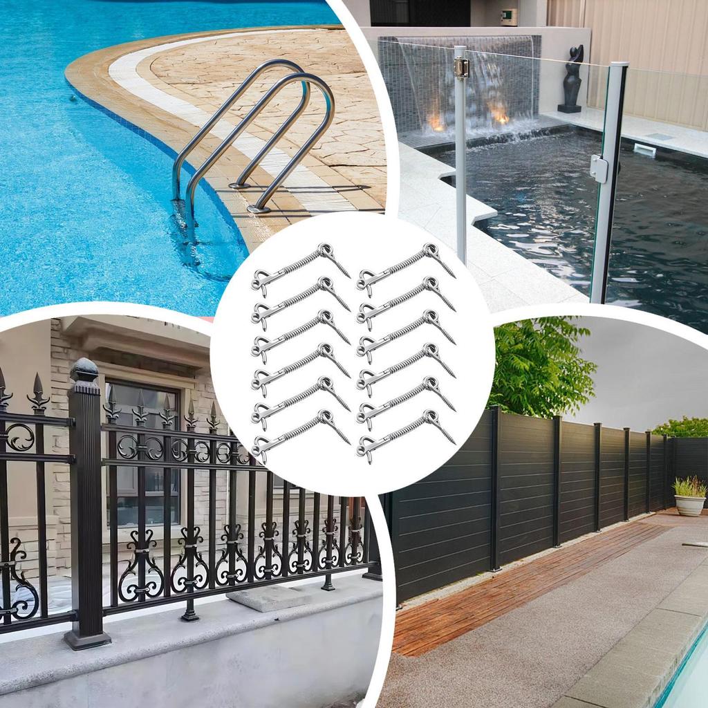 Fliegengittertür Riegel Set 12-teilig Edelstahl Privatsphäre Riegel Federbelastete Sicherheitsbeschläge Für Badezimmer Schuppen Pooltor Spa