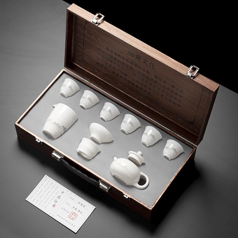 Mutton-fat Jade Porcelain Kung Fu Tea Set