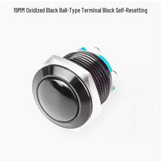 19mm/22mm Full Oxidation Metal Button Switch - Screw/Solder Terminals, Multi-Color, Self-Reset Momentary Power