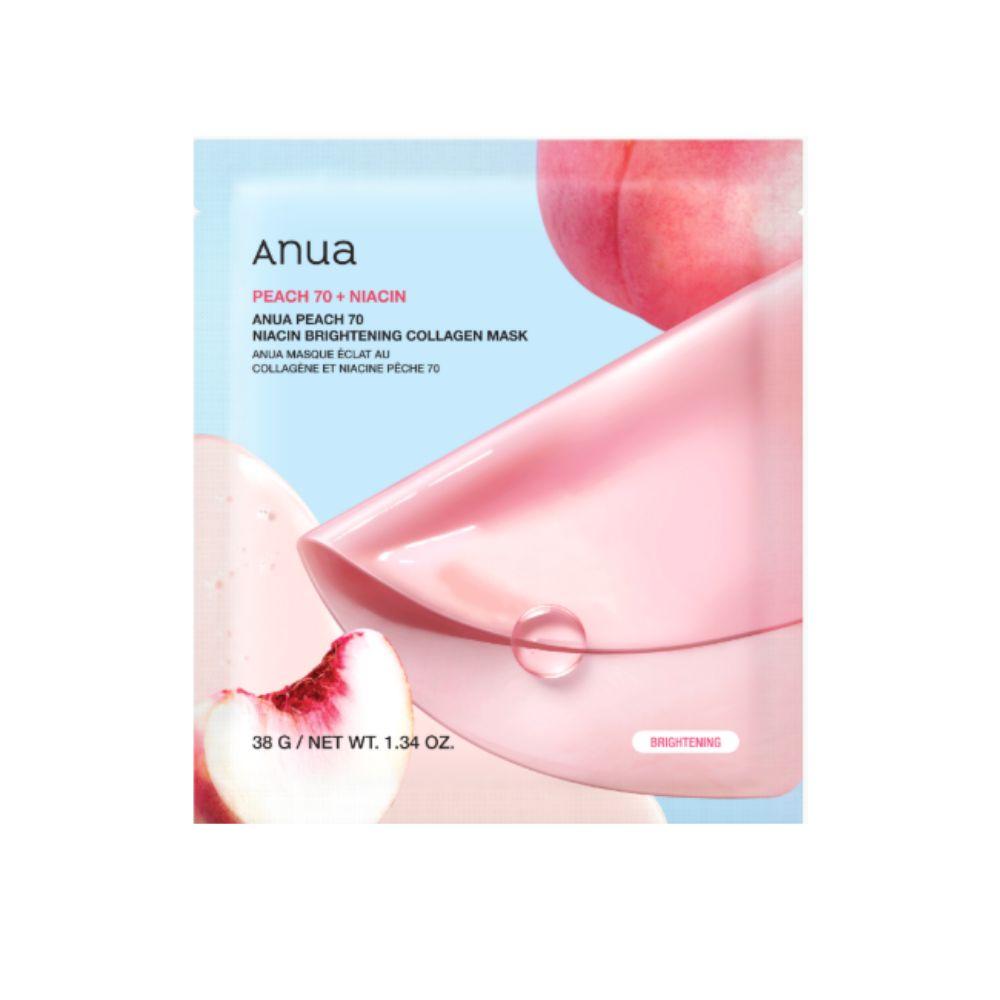 ANUA Peach 70 Niacinamide Brightening Collagen Mask Glow Firming 38g 4EA