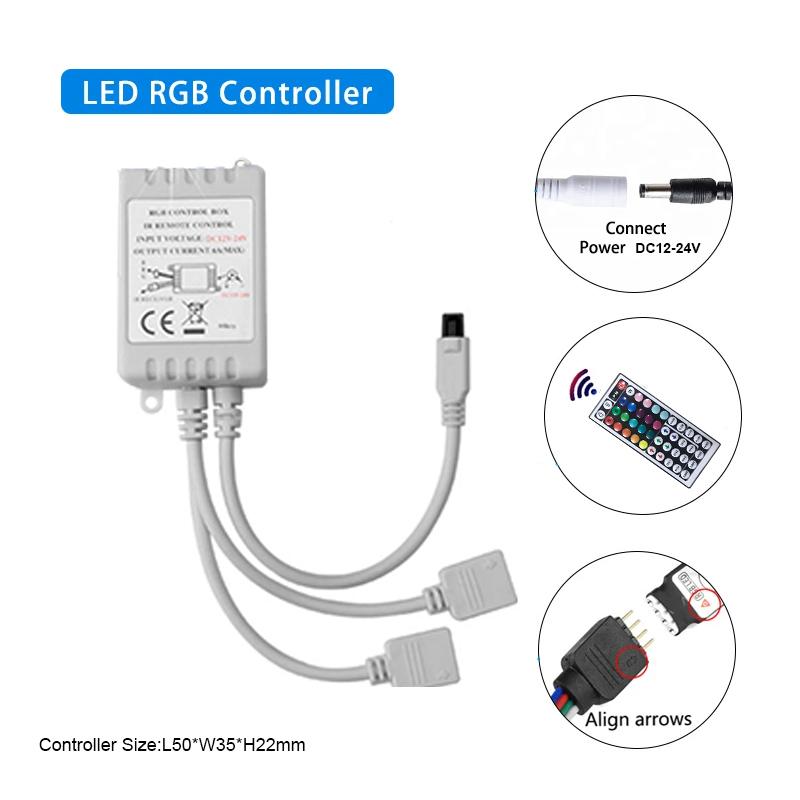 Rgb Lighting Controller 12v 4pin Rgb LED Lights Controller Box Receiver Smart Controller 44key Remote RGB Led Controller