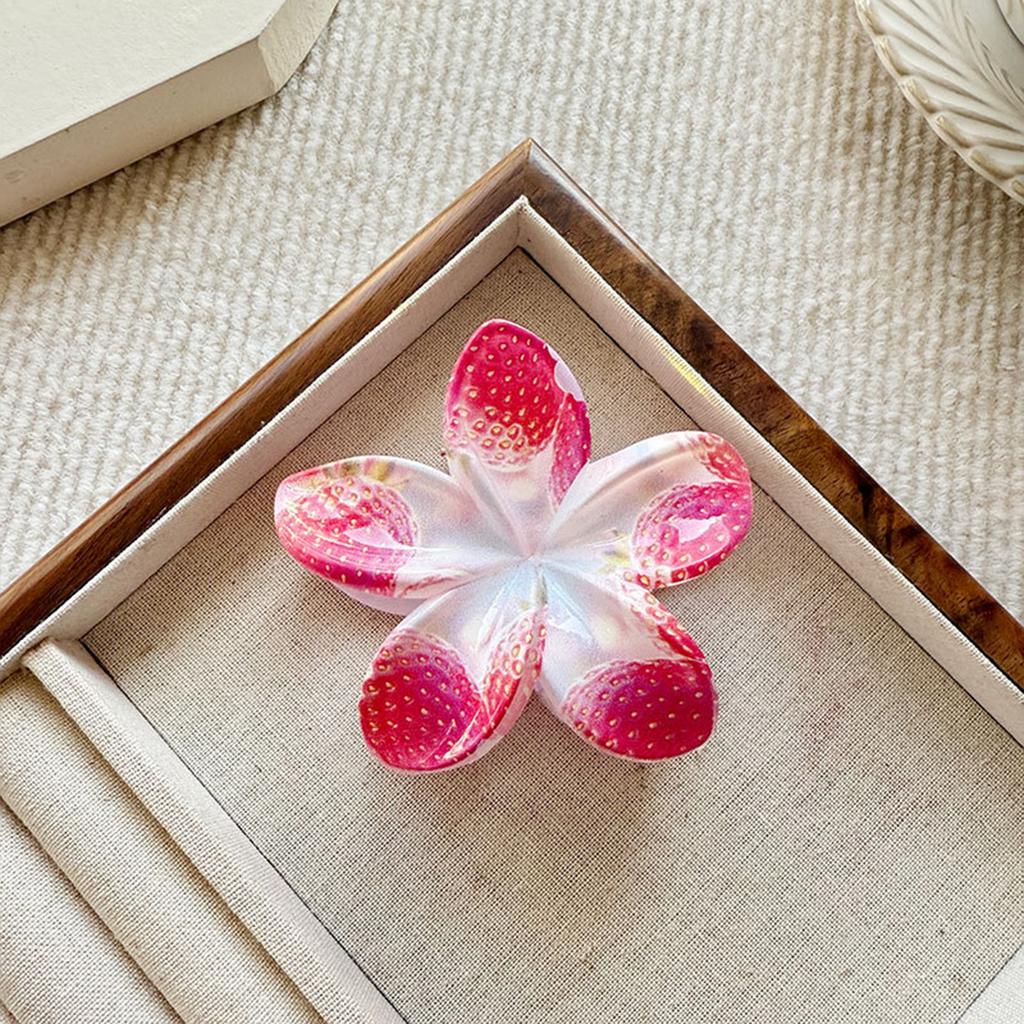 Clipsuri de păr cu flori Hawaii de 8 cm pentru femei, la modă, cu frangipani, tip clește rechin, agrafă de păr cu flori strălucitoare, accesorii de păr pentru fete