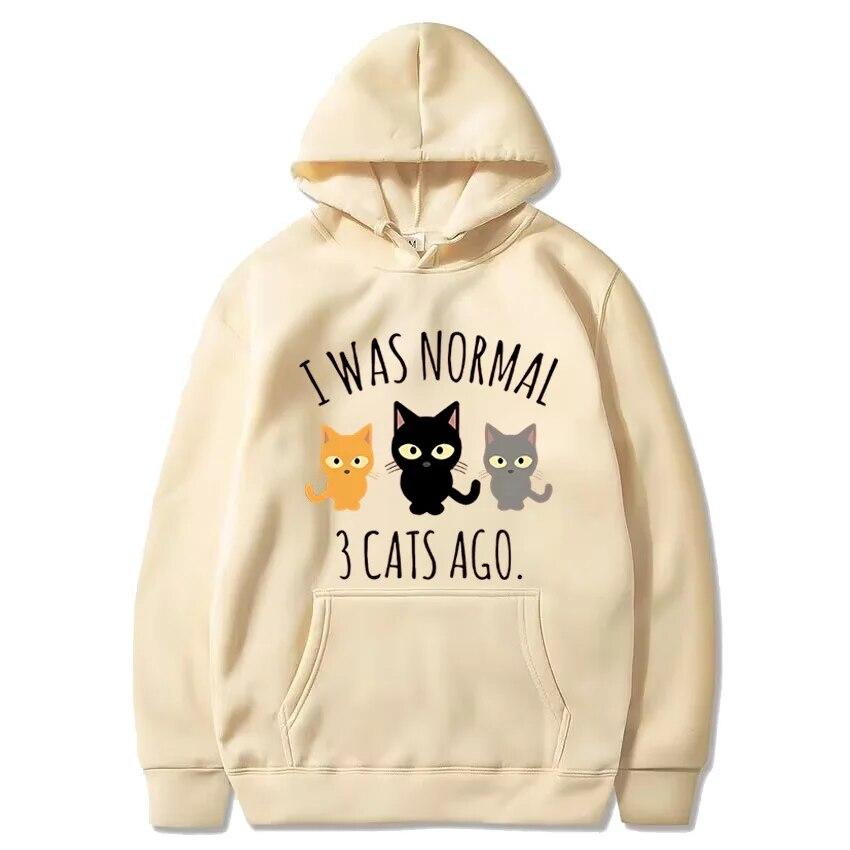

Толстовка I Was Normal 3 Cats Ago Y2K, толстовка унисекс, женская одежда, пуловер Harajuku Kawaii, уличная одежда, толстовка унисекс с длинными рукавами и капюшоном