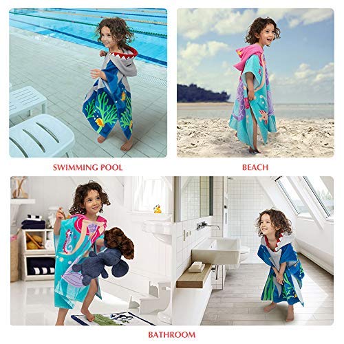 OTAKUMARKET Kids Baby Bathrobe, Hooded Bath Poncho, Beach Towel, Pool Towel, 100% Cotton, for Boys and Girls, for Water Play, Bath Time, Baby Shower G