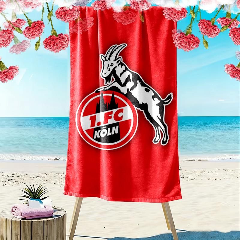 FC KÖLN Aufdruck Strandtuch, Großes Weiches Schnelltrocknendes Handtuch für Strand Camping Schwimmen 70cmx140cm(27x55inch)