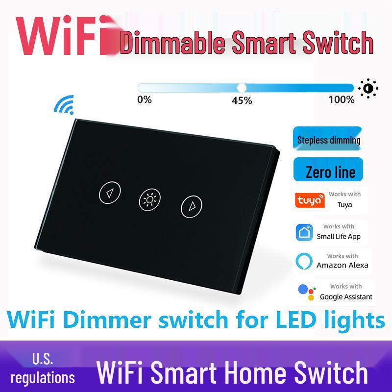 US WiFi Smart Dimmer Switch with Touch, Voice, & Remote Control Compatible with Alexa & Tuya