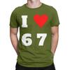 I Heart 67 T Shirt Summer Cotton T Shirts For Unisexs Hip Hop Casual Tshirt Shortsleeved Y2k Basic Clothing