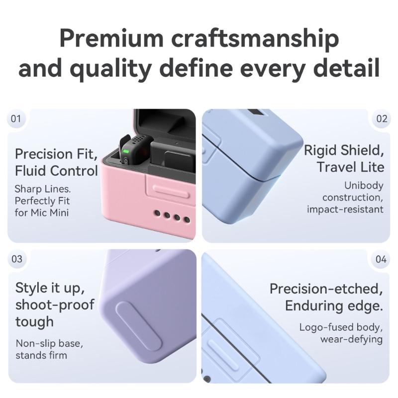 Lightweight Dustproof Silicone Protector Replacement for Mic Mini Charging Case Transmitter Receiver Protective Cover