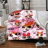 Custom Name Powerpuff Girls Halloween Flannel Blanket for Super Soft Cute Comfort Blanket for Travel Bedding Couch Sofa Blanket