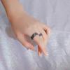 Dark Wind Niche Design High-End Purple Diamond Zircon Retro Couple Ring Index Finger Fashion Personalized Texture Ring