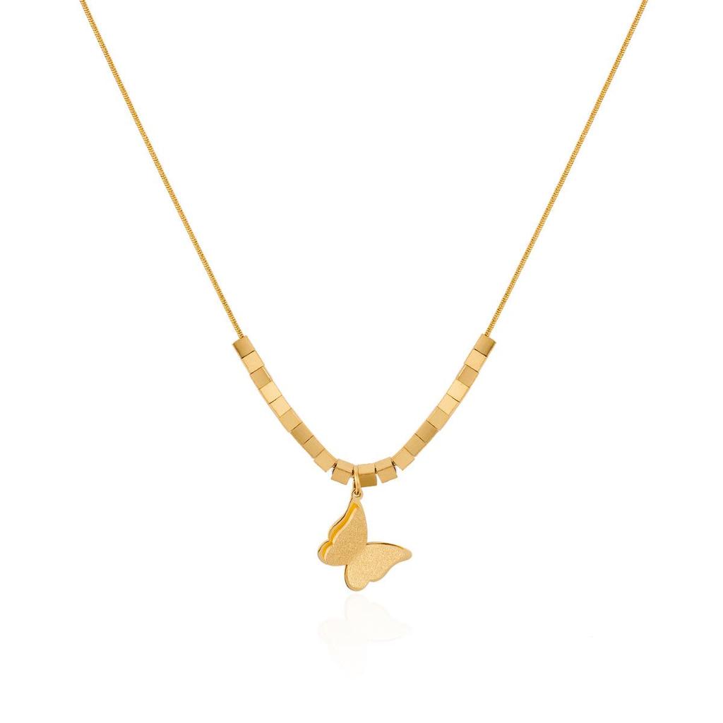 Stainless Steel Women's Jewelry Set: Non-Fading Necklace, Earrings, and Ring - Trendy Fashion Accessories