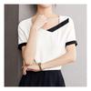 Navava Women S Color Block Line Point Square Neck Short Sleeve blouSe Nb1426