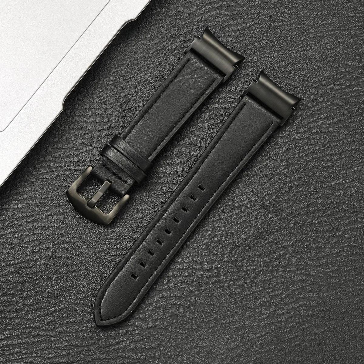 

Шкіряний Ремінець для Samsung Galaxy Watch 6 Classic 47мм 43мм 44мм Браслет Без Проміжків Correa для Galaxy Watch 4 5 Pro Ремінець Watch 4 Classic 42mm