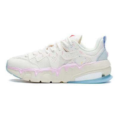 Li Ning Ln Flex Lightweight High Resilience Shock Absorption Non-Slip Wear-Resistant Low-Top Sports Casual Shoes Women Sneaker Off-White AGLS114-3