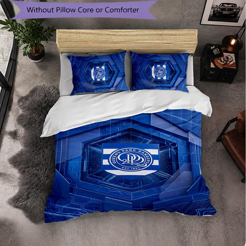 Queens Park Rangers Football Set Biancheria da Letto 3 Pezzi Morbido Copripiumino con Federe Set Decorazione Camera da Letto per la Casa