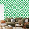 Wallpaper Casual Checkerboard Green for Living Room and Bedroom 50x1000