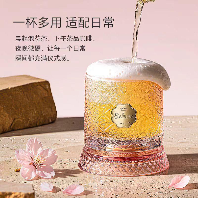 360 Degree Rotating Whiskey Glass Crystal High-end with Base Beer Glass Bar Accessories Wine Glasses Cocktail Glass