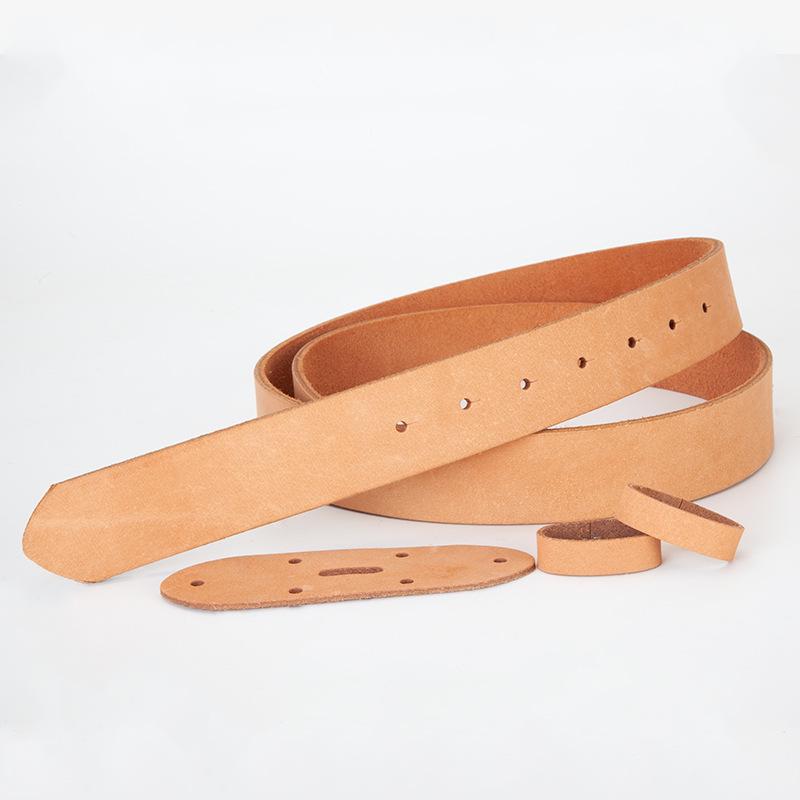 Versatile Natural Cowhide Leather Belt - Single Strap, Casual Business Style