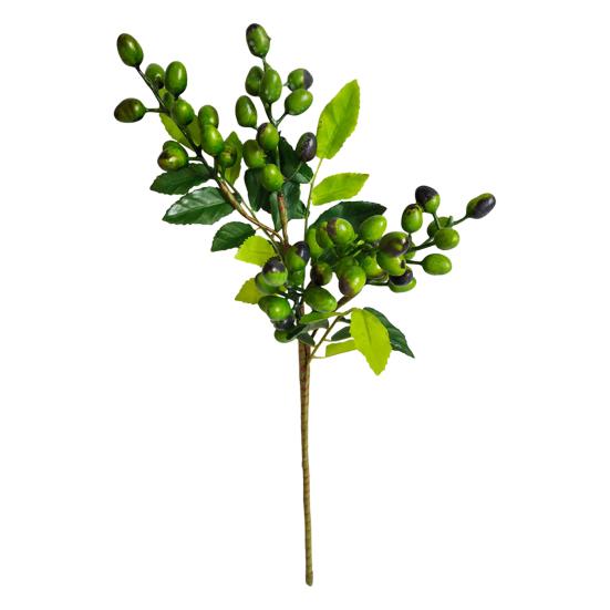 

Artificial Berry Stems Faux Green Olive Branches with Leaves Fake Greenery Picks with Fruits for Home Vase Floral Arrangement зелёный