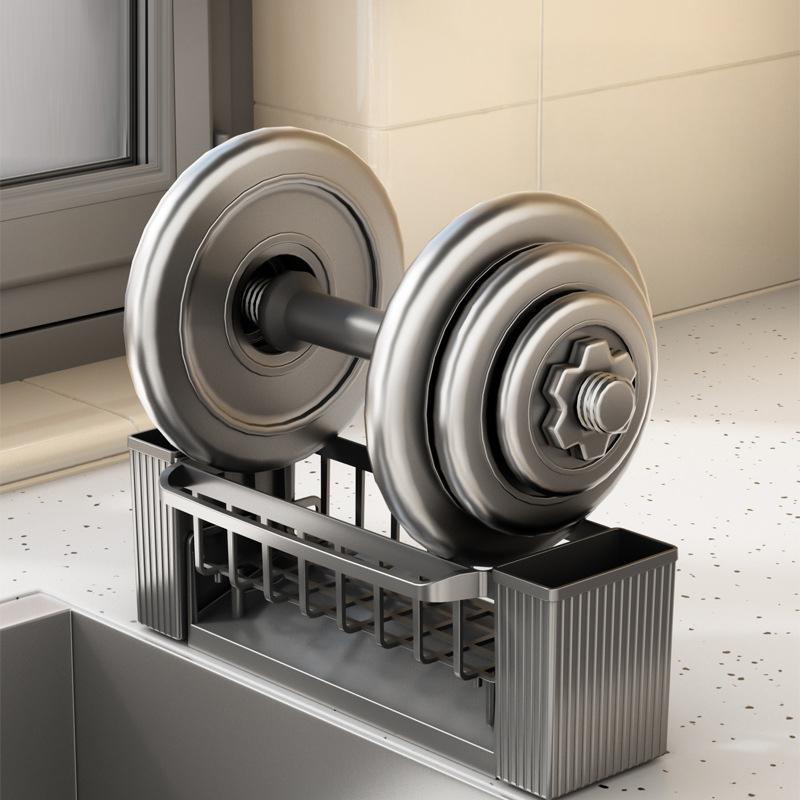 Küchenreinigungsgeräte Abtropfgestell Reinigungsschwamm Reiniger Aufbewahrungsgestell Kunststoff Multifunktional Geschirrtuch Stange Besteckhalter