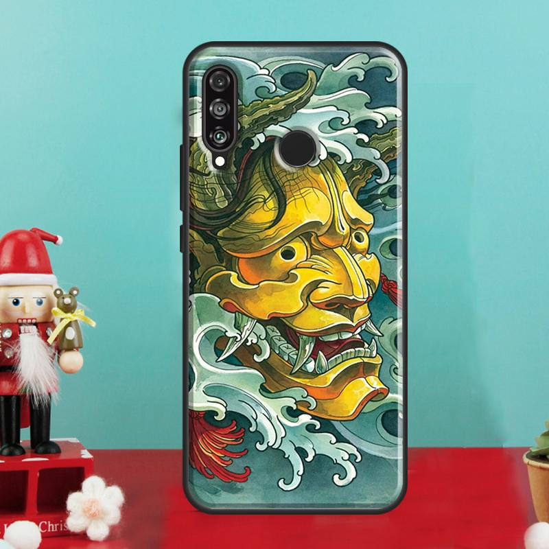 Japanese Samurai Oni Mask For Huawei Nova 7i 8i 11i 12i 12s 9 10 SE Y90 Y60 Y70 Y72 Y61 Y91 P30 P40 Lite P60 Pro Case
