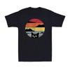 Black Cat Sunset Printed Cat Lovers Novelty Vintage Gift Men's Cotton T-Shirt