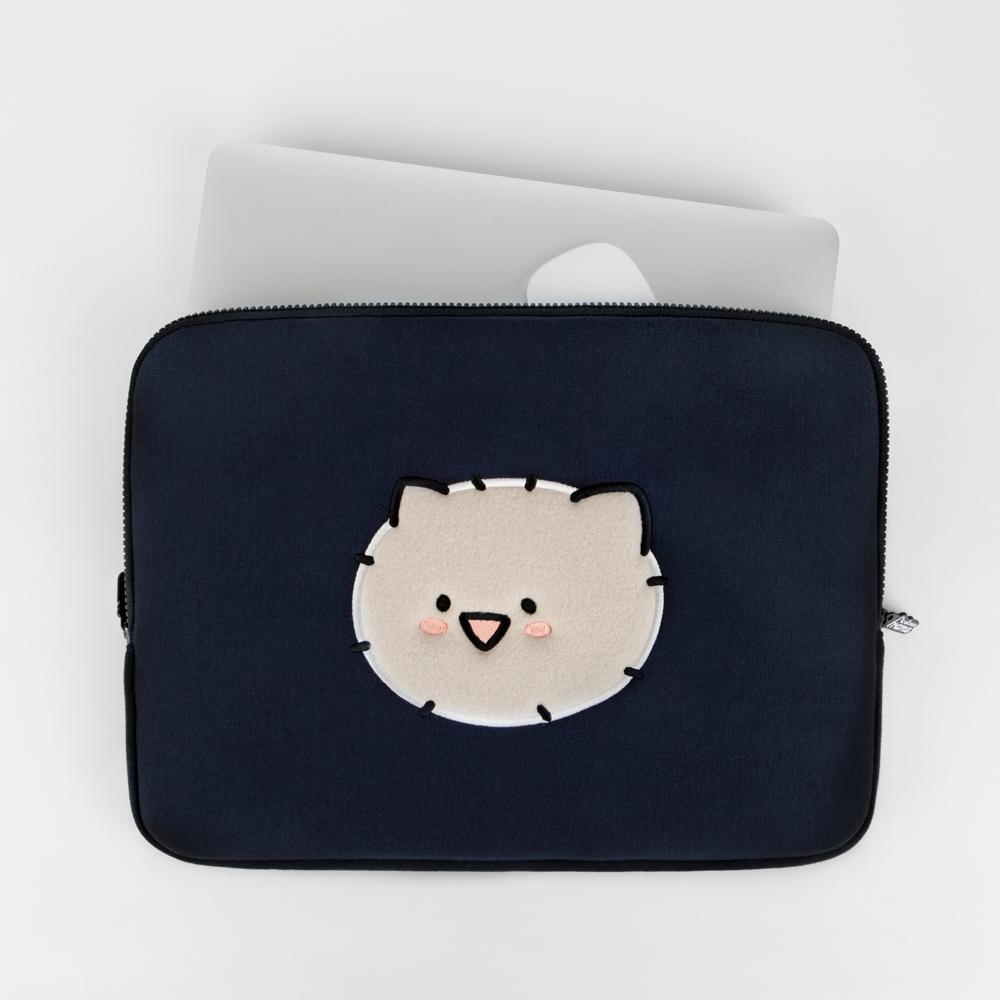 All New Frame Embroidered Pocket Laptop Pouch_Munmungi Kuma (Ipad/13/14/15 Inch)