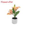 Lily Flower Faux Bonsai Tabletop Decor Interior Arrangement Prop Photographic