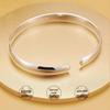 Korean Style Simple Silver Plated White Copper Bangle Bracelet
