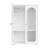 2-Door Wardrobe, Bedroom Storage Cabinet, Children's Wardrobe, with Clothes Rail, Acrylic Transparent Doors, Ceramic Handles, White, 80×50×120 Cm