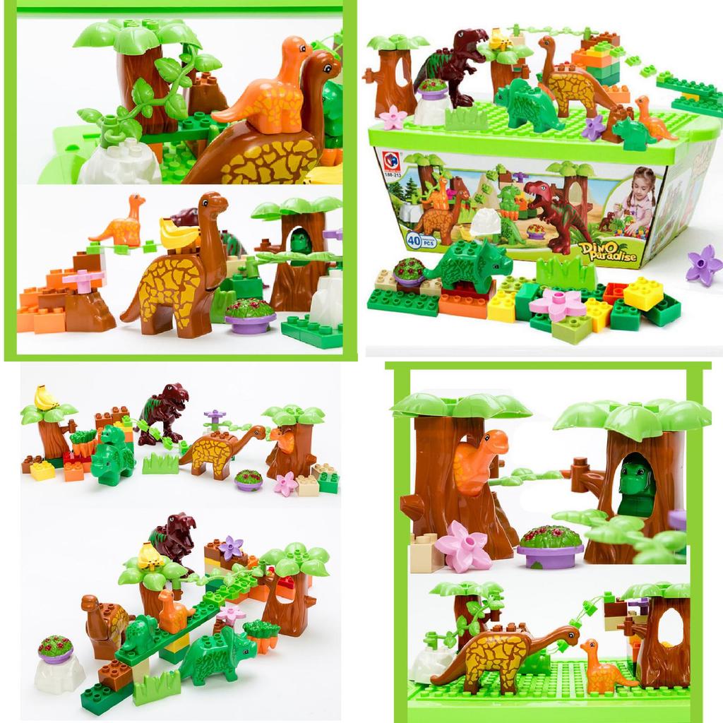 Dinosaurier-Bausteinset für Kinder mit großen ABS-Kunststoffteilen für kreatives Spielen