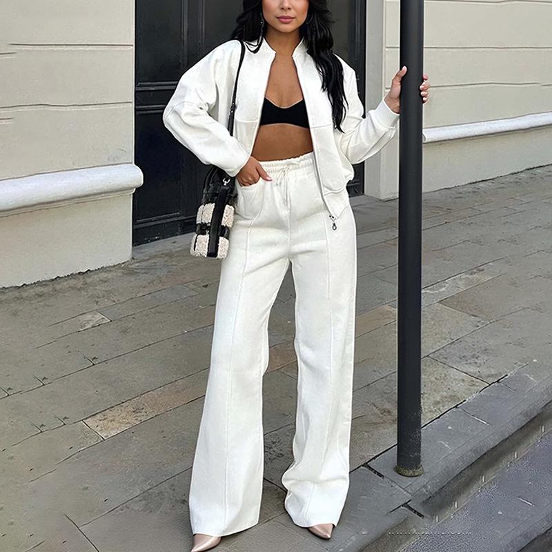 Frühling 2026 Damen Freizeit Einfarbige Lockere Kapuzenpullover Sportbekleidungsset