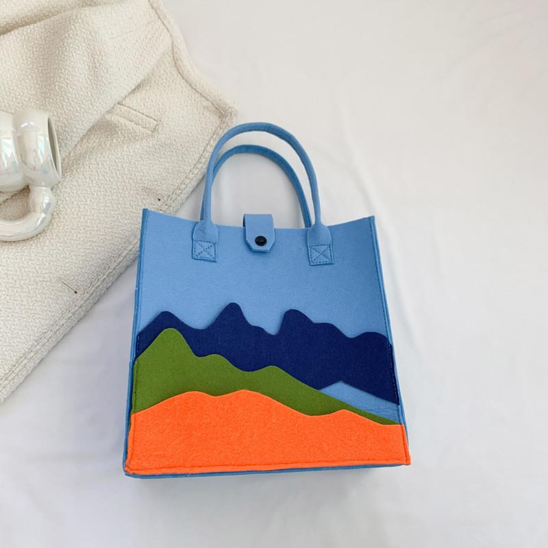 

Stylish Summer Tote Bag For Women In White Green Blue And Light Blue Versatile And Spacious Fashionable Design світло-синій колір