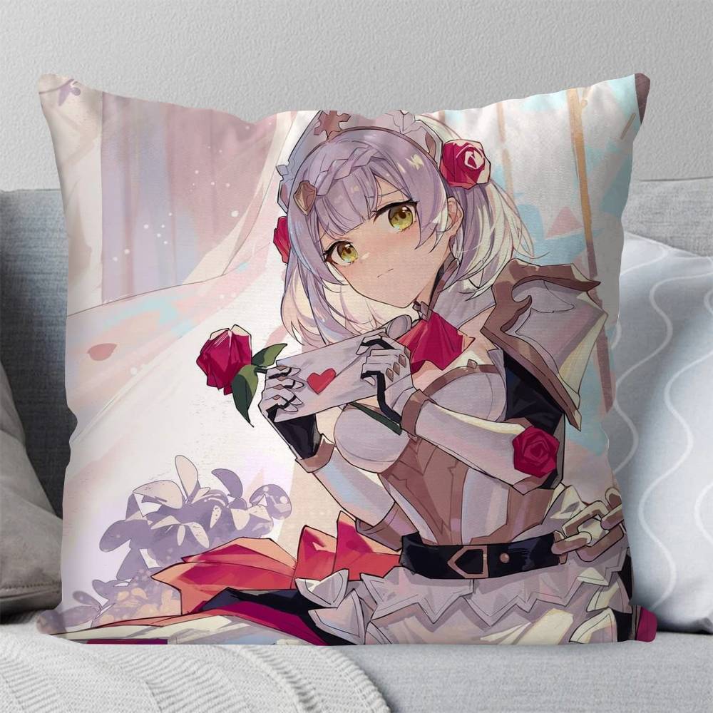 Noelle Anime GGenshin Impact Pillow Case Fashion Square Pillowcase Bedroom Sofa Room Ins Decoration Leisure