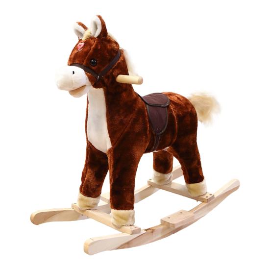 Horse Stick Toy for Pretend Play Plush Pony Head on Wooden Stick Soft Plush Horse Head Role Play Toy for Boys Girls