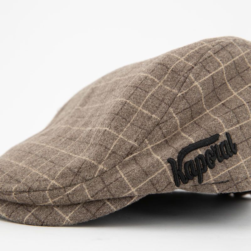 

Клетчатый берет дикон с вышитым логотипом Мужской KAPORAL Taille unique светло-коричневого