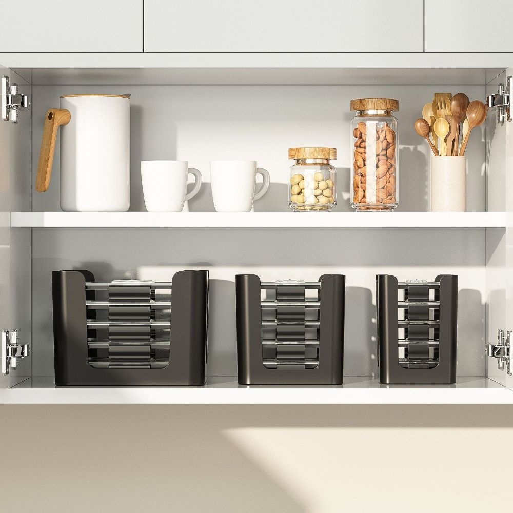 3 Stück Plastik-Lebensmittelbehälter-Deckel-Organizer für Rubbermaid Brilliance für Küchenschrank