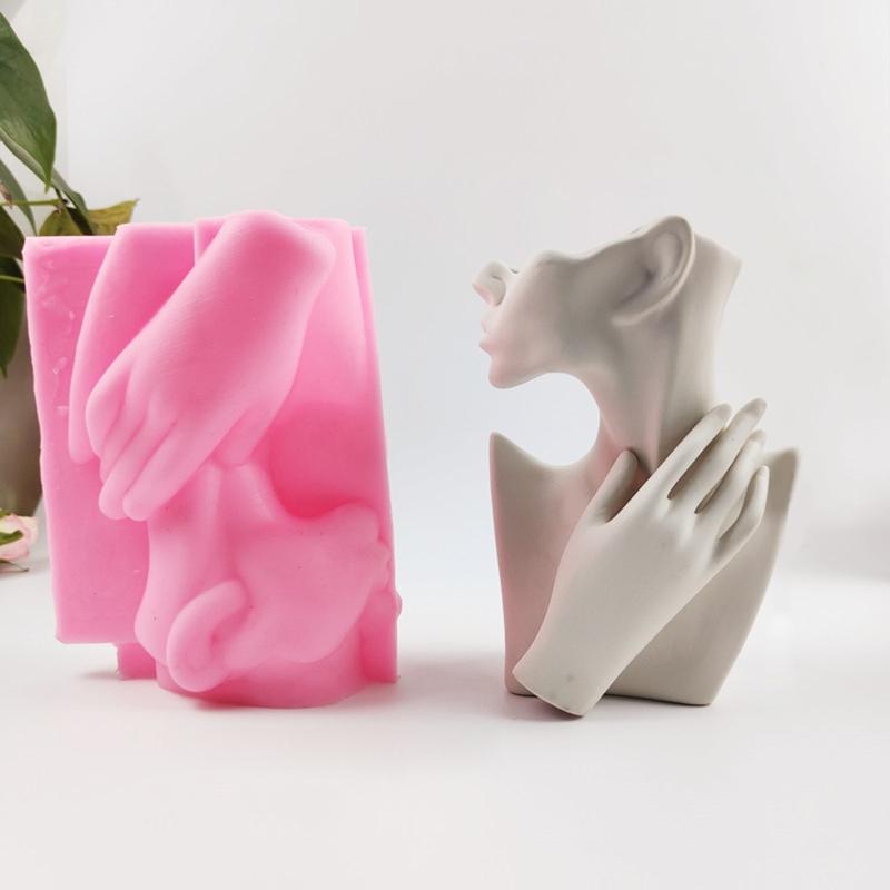 Vază Corp Uman Stil European Jumătate de Corp Formă Silicon Ciment Gips Formă Instrument Rășină pentru Suculente pentru Făcut Ghiveci de Flori