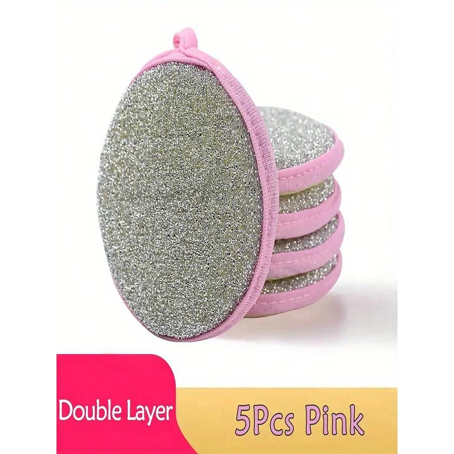 

Губка для удаления сильных пятен, двухсторонняя чистящая губка-волна для кухни, кухни, ванной комнаты, дома, хозяйственные товары 5pcs розовый