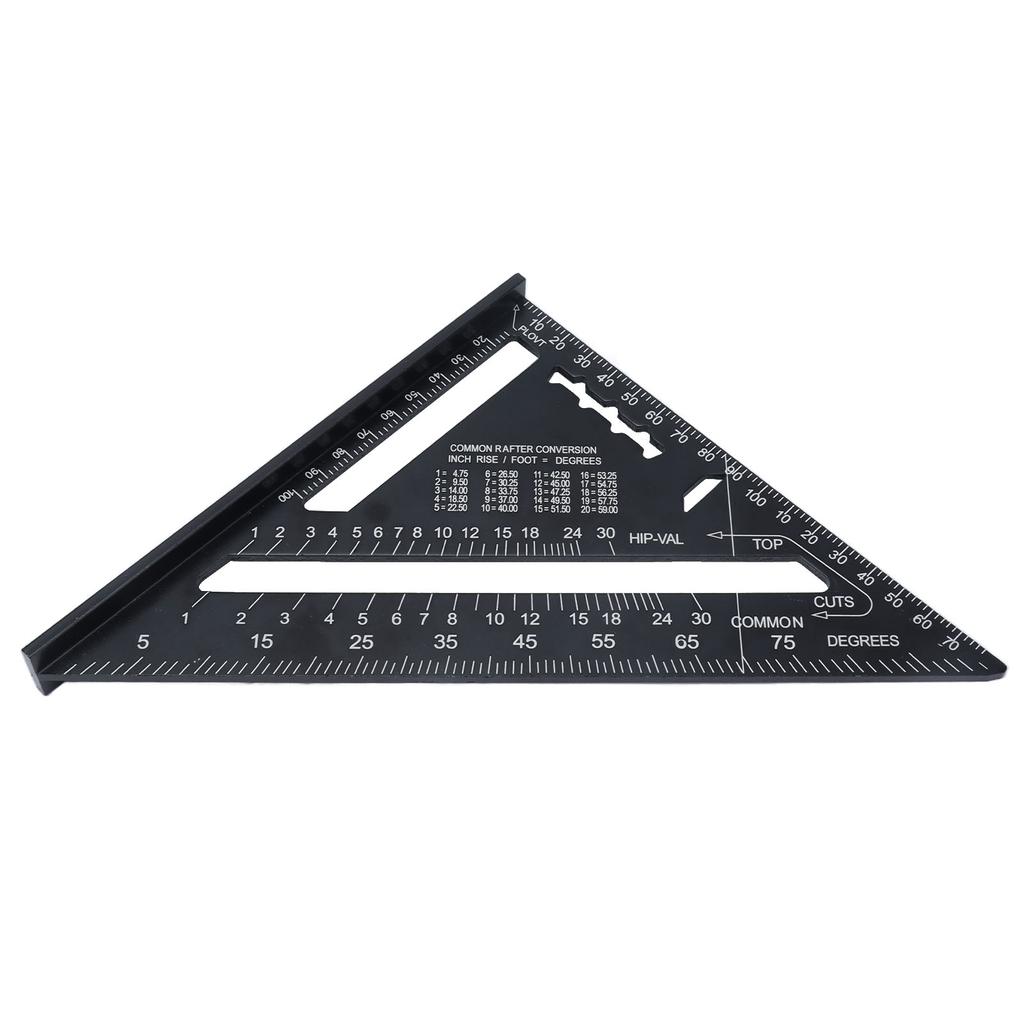 Triangle Ruler 7in Carpenter Square Aluminum Portable Woodworking Measuring Tool for DIY