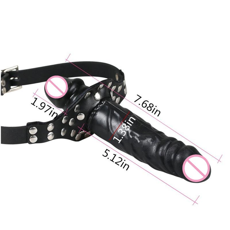 Double-Ended Mouth Gag Strapon Dildo Fetish  Bondage Penis Harness Erotic Sex Toys Products for Adults Couples Games