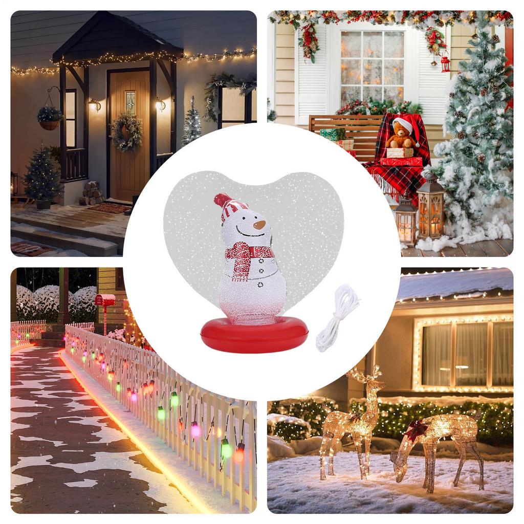 Giant Inflatable Christmas Ball Heart Shape Light Up Christmas Ornaments Figurine Inside Holiday Blow Ball For Outdoor Yard Pool
