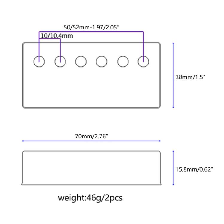 Set of 2 Humbuckers Guitar Pickup Cover Pickup Covers 50mm/ 52mm Pickup Covers